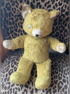Vintage MCM Gund Yellow Plush Teddy